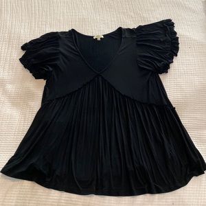 Black flowey boho top top